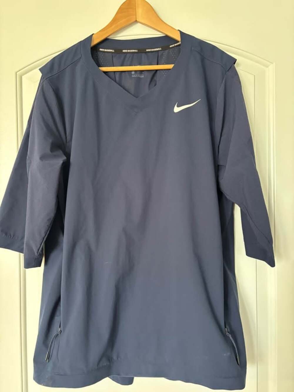 Nike Men's L Batting Cage Jacket Windbreaker Warm Up Training Navy Blue Large